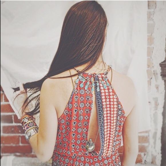 LF Red Patterned Romper - Picture 4 of 4