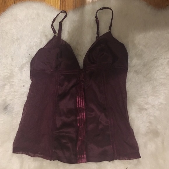 Victoria's Secret Wine silk lingerie top XS - Picture 2 of 3