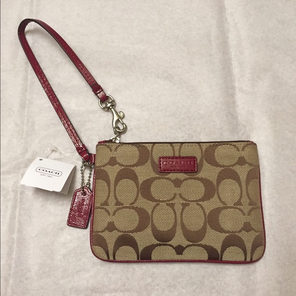 coach park signature canvas small wristlet