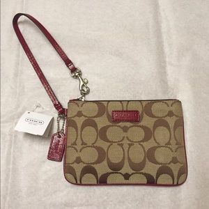 coach park signature canvas small wristlet