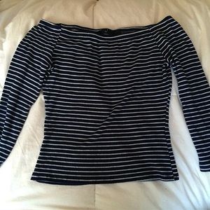 nwot striped off the shoulder top
