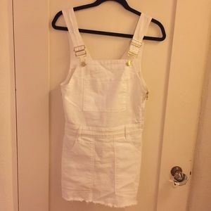 FRAME WHITE DENIM OVERALL DRESS