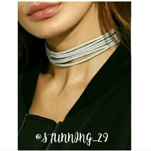 🆕[[GREY OR BROWN  ]]]VEGAN SUEDE 6 LAYER CHOKER