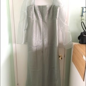 Michaelangelo sage green long evening gown