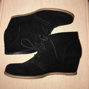 Franco Sarto Black Lace Up Booties