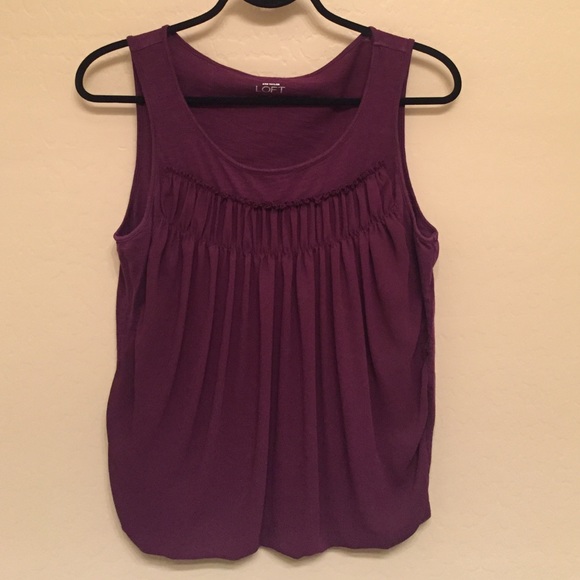 Loft Wine-Colored Sleeveless Top