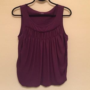 Loft Wine-Colored Sleeveless Top