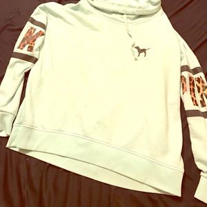 Mint colored cowl neck