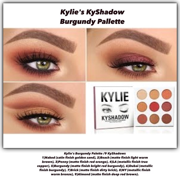 💋Nip/Kylie's KYShadow Burgundy Palette/9 Shadows
