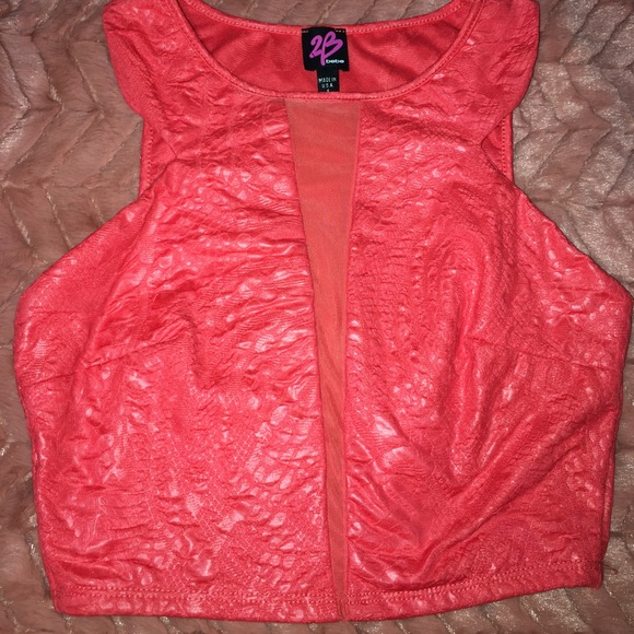 NWOT 2 Bebe red-orange crop top