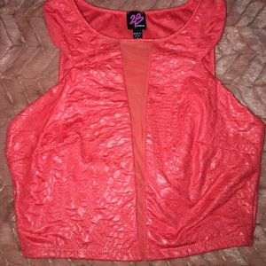NWOT 2 Bebe red-orange crop top