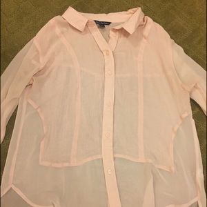 New sheer pink button up blouse
