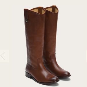 Frye Melissa Button leather boots in cognac