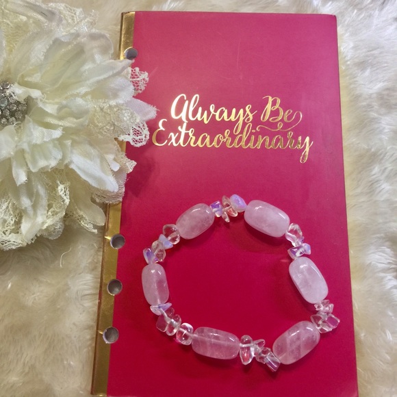 Genuine Rose Quartz & Moonstone bracelet [JW-67] - Picture 3 of 4