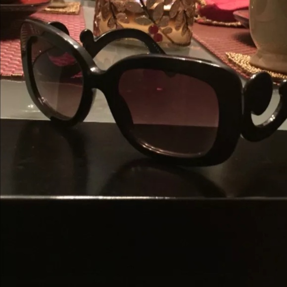Authentic Prada black on black boroque sunglasses