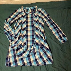 Blue checked dress/long blouse