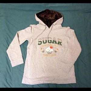 Light grey hoodie with fur hat