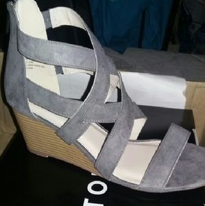 Gray suede sandals Brand new