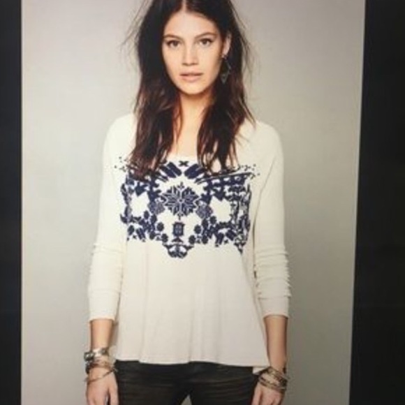 Free People Fair Isle Thermal swing Henley
