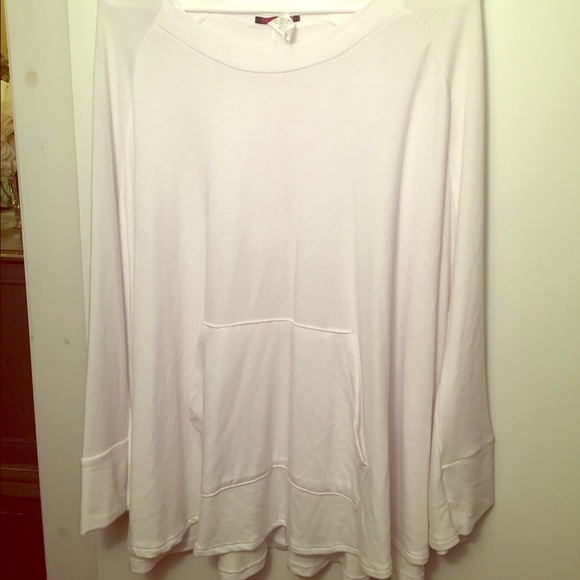 White Hooded Poncho Shirt - Picture 1 of 3