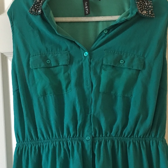 Green High-Low Dress - Picture 3 of 3