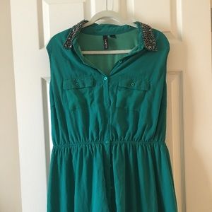 Green High-Low Dress