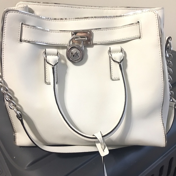 White & Silver Michael Kors Large Hamilton