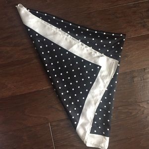 Polka dot square scarf with white border