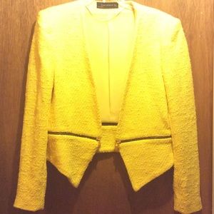 Zara Tweed Yellow Jacket