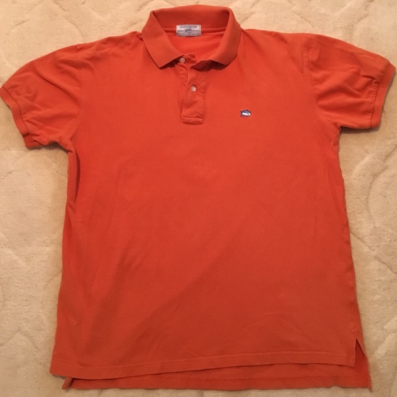 Men's Size 38 (Medium) Southern Tide Orange Polo