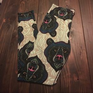 Lularoe Mosaic Bear Leggings OS - Rare Unicorn