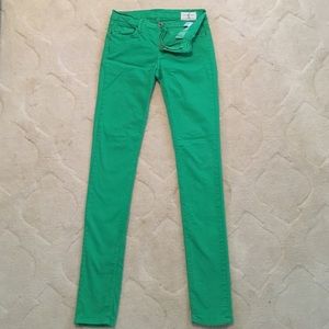 Women's "Angry rabbit" green skinny jeans- size 28