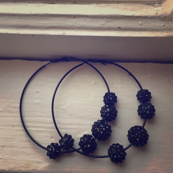 Black Hoop Earrings