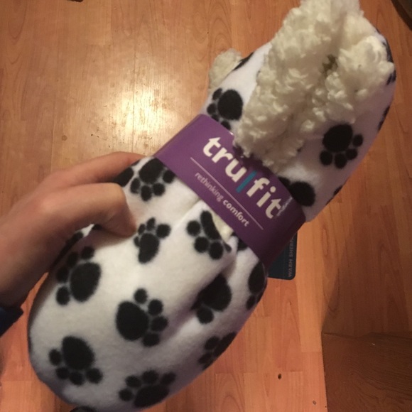 Paw print slippers