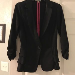 Charlotte Russe ruffle black blazer