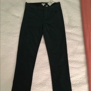 J Crew dark green velvet pants