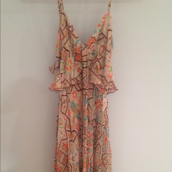 DVF NWT strappy graphic printed silk dress