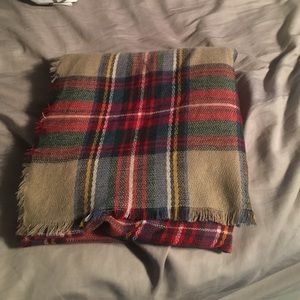 Plaid blanket scarf