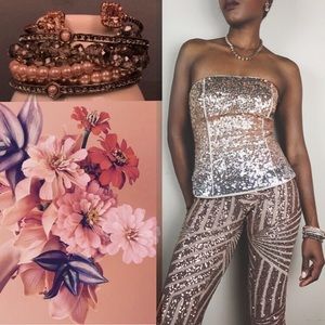 Ombre Mixed Metallic Bustier