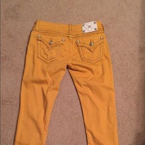 Gold Miss Me Skinny Jeans $50 size 27