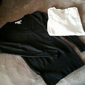 Two V-neck sweaters