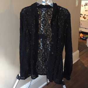 Black Lace Elementz Button Up