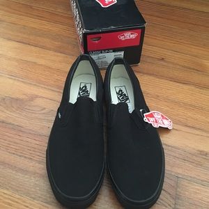 NEW Black slip on vans