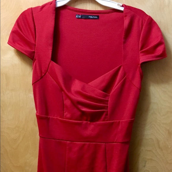 Red formal mid-length dress