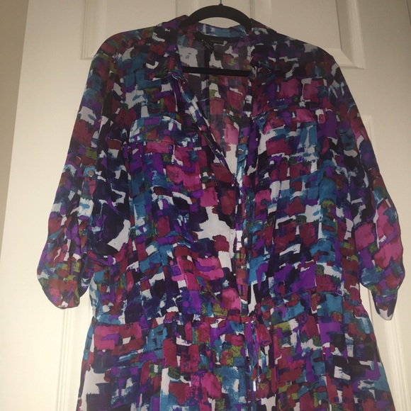 Multi-color Button Blouse - Picture 1 of 2