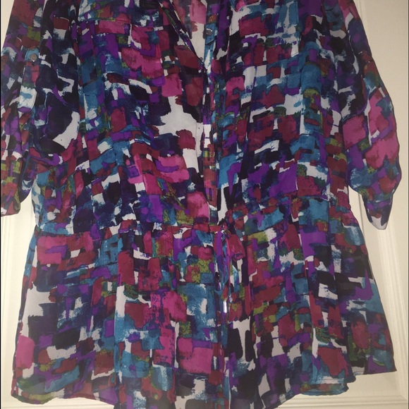 Multi-color Button Blouse - Picture 2 of 2