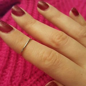 14K White gold filled thin stacking ring