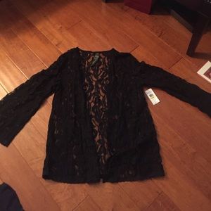 Jessica Simpson Black Lace Sheer Jacket