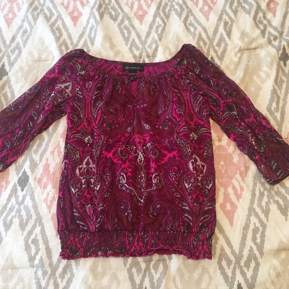 INC International Concepts Pink Paisley top.