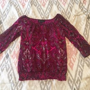 INC International Concepts Pink Paisley top.